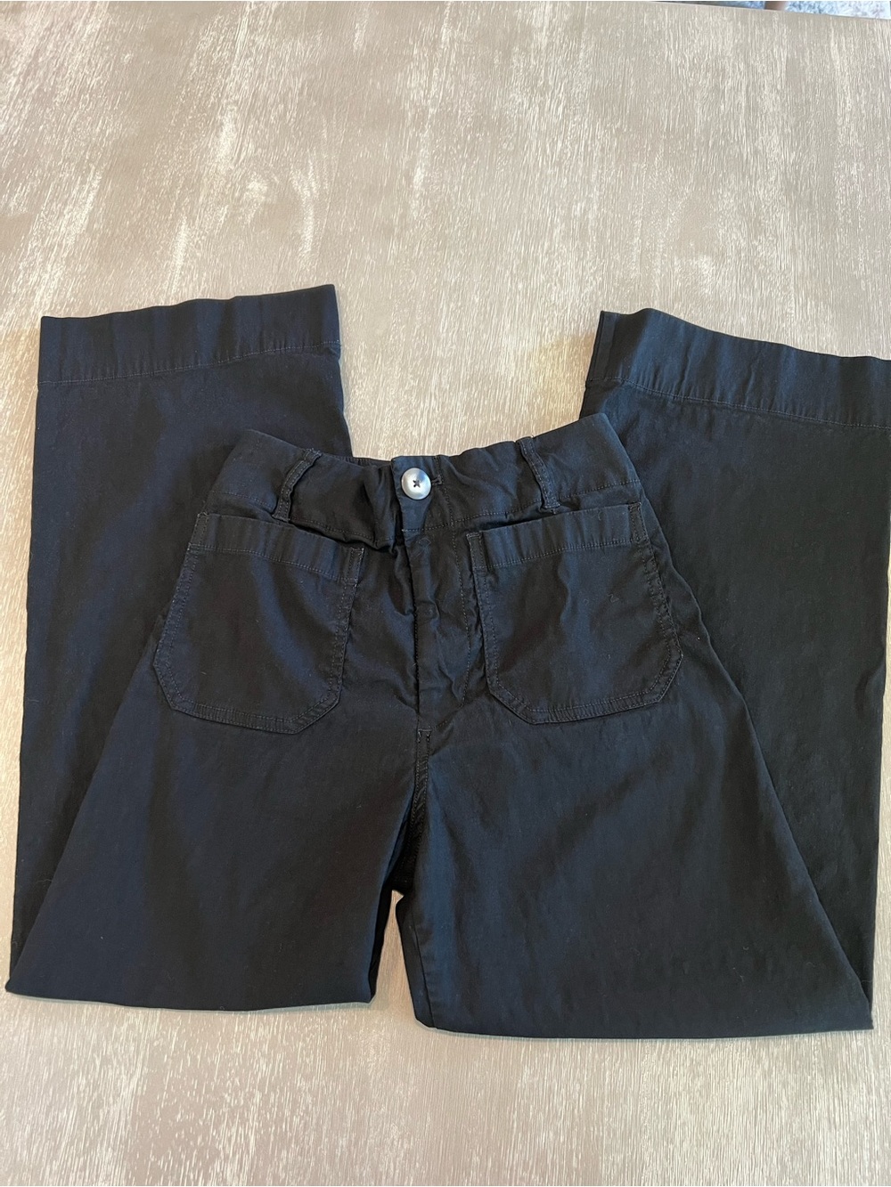 Anthropologie Maeve The Colette wide leg womens black pants size 25